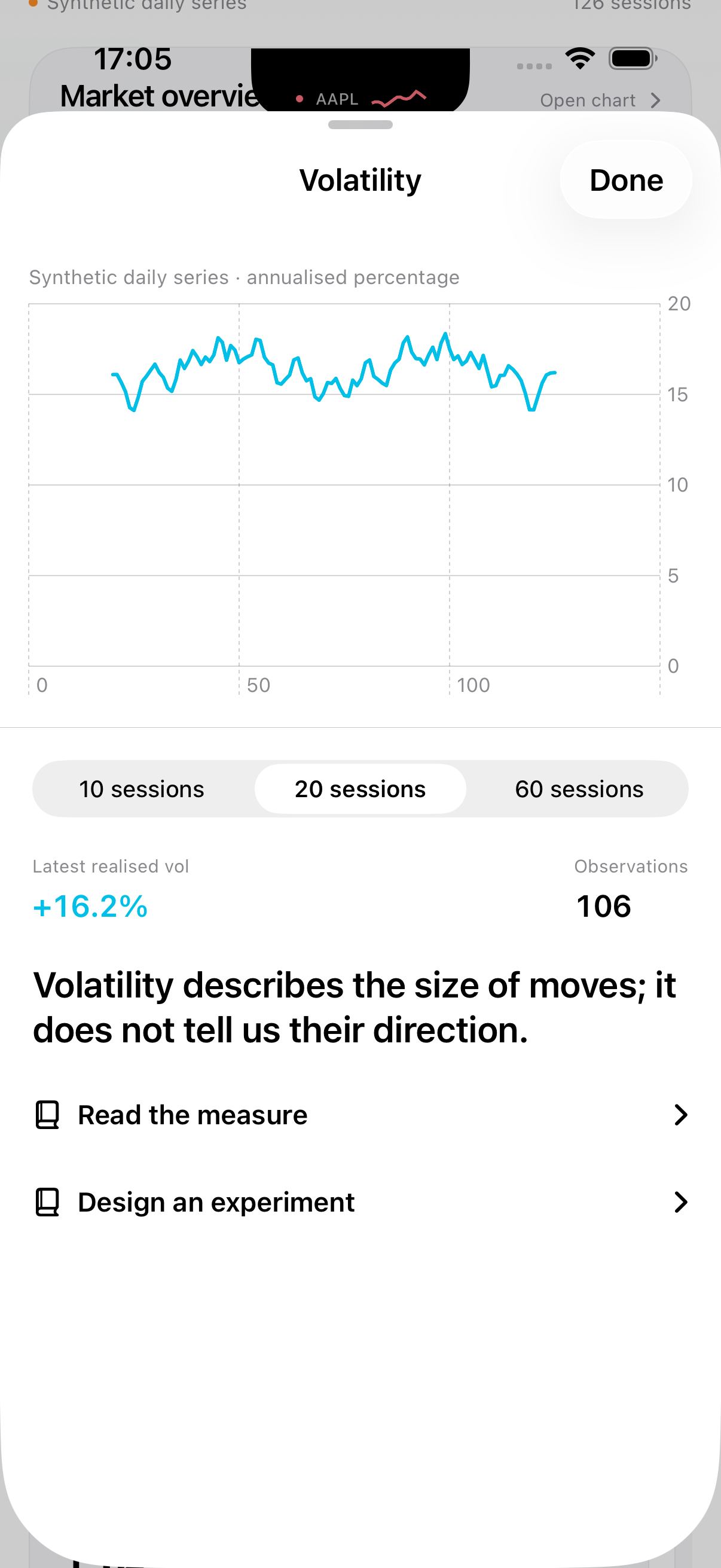 Native realised volatility notebook and return distribution
